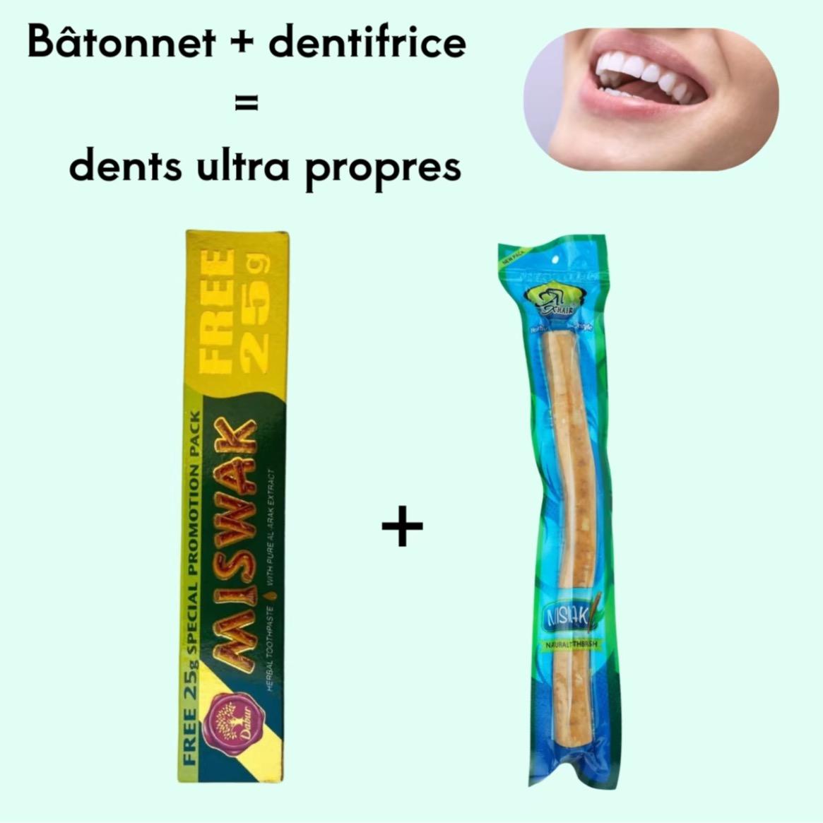 Dentifrice Miswak Original 75g - Soins Dentaire Naturels